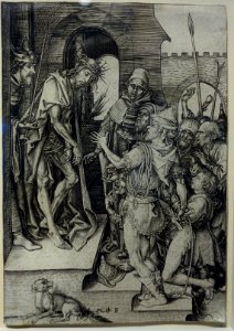 The Passion - Ecce Homo by Martin Schongauer, German, fl. 1450-1491, engraving - Fitchburg Art Museum - DSC08911