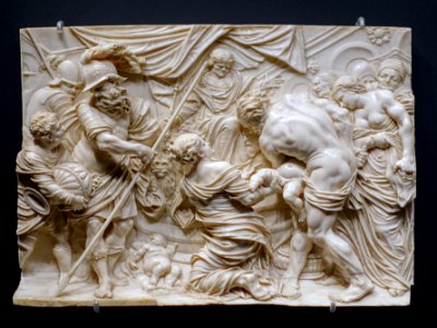 The Judgment of Solomon, by the Master of Sebastians Martyrdom, c. 1667, ivory - Hessisches Landesmuseum Darmstadt - Darmstadt, Germany -DSC00546