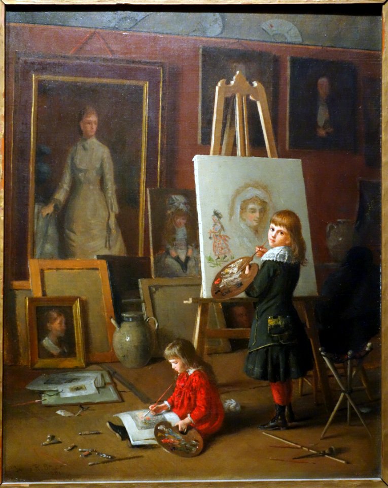 The Painting Lesson by James Reeve Stuart, 1881 - Wisconsin Historical Museum - DSC03238