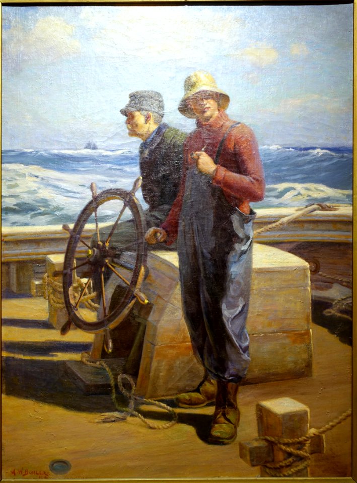The Mackerel Seiners by Augustus W. Buhler, c. 1916, oil on canvas - Cape Ann Museum - Gloucester, MA - DSC01364