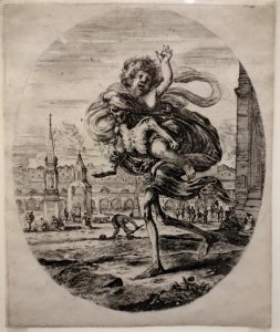 The Five Deaths - Death Carrying a Child, by Stefano Della Bella, c. 1648, etching - National Museum of Western Art, Tokyo - DSC08338
