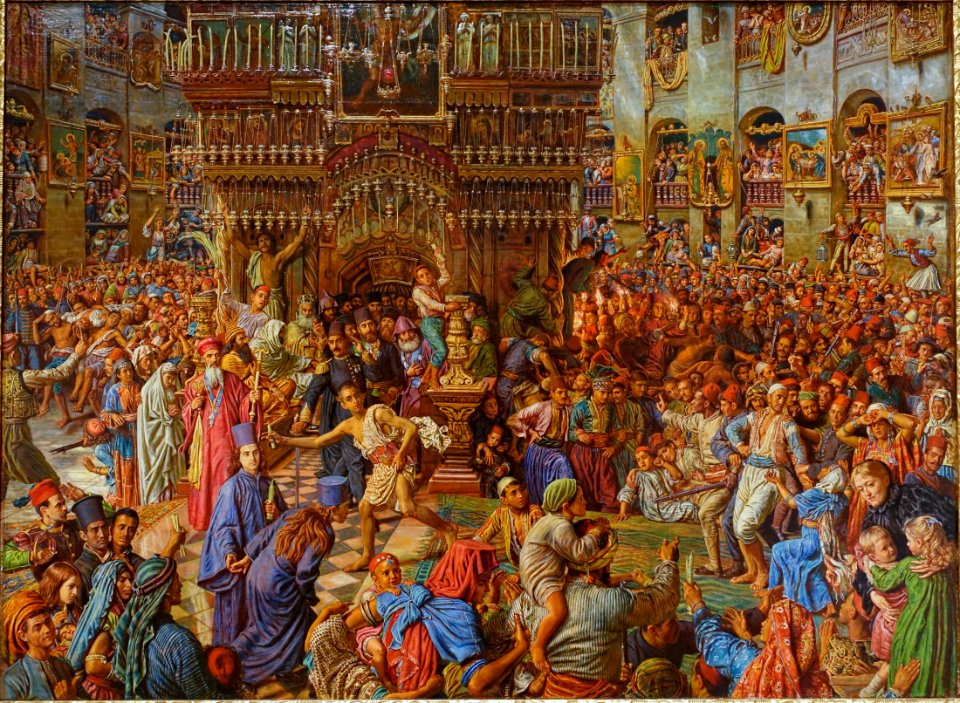 The Miracle of the Sacred Fire, Church of the Holy Sepulchre, by William Holman Hunt, 1892-1899, oil on canvas - Fogg Art Museum, Harvard University - DSC01263