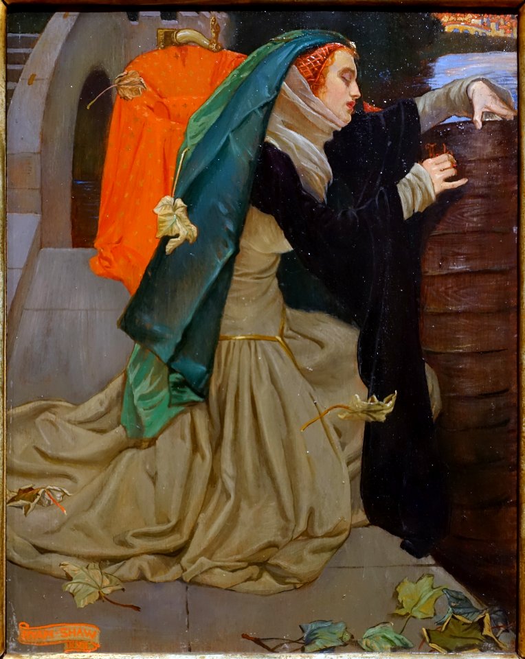 The Lady of Shalott, by John Byam Liston Shaw, British, 1898, oil on panel - Middlebury College Museum of Art - Middlebury, VT - DSC08102