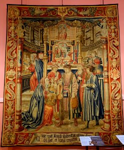 The First Apparition of the Virgin to Beatrice Soetkens, from the tenture of Notre-Dame du Sablon, wool and silk - Cinquantenaire Museum - Brussels, Belgium - DSC08665