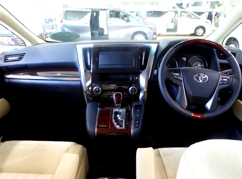 The interior of Toyota VELLFIRE V 2WD (AGH30W) with "TRD Customize Parts"