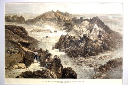 The Lava Beds, Lake Tule, California, The Scene of the Modoc Indian War, William Simpson (1823-1899), London Illustrated News, 1873 - Mount Shasta Sisson Museum - DSC02860