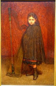 The Little Harpist by Eastman Johnson, c. 1870, oil on panel - Portland Art Museum - Portland, Oregon - DSC08712