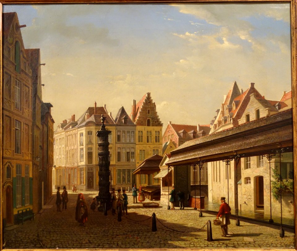 The Old Fish Market in Leuven, by Joseph Maswiens, c. 1871 - Museum M - Leuven, Belgium - DSC05606