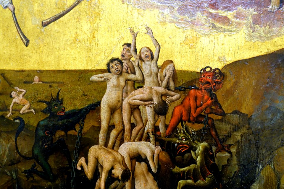 The Last Judgement by Vrancke van der Stockt, view 2, c. 1420-1495, oak - Bode-Museum - DSC03197