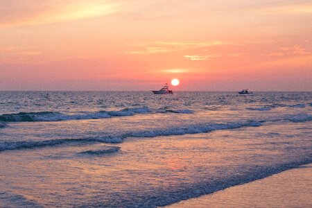 Seaside pink sky