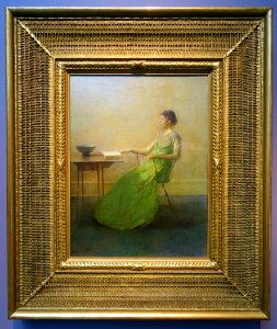 The Garland by Thomas Wilmer Dewing, frame by Stanford White, c. 1916, oil on canvas - Freer Gallery of Art - DSC04849