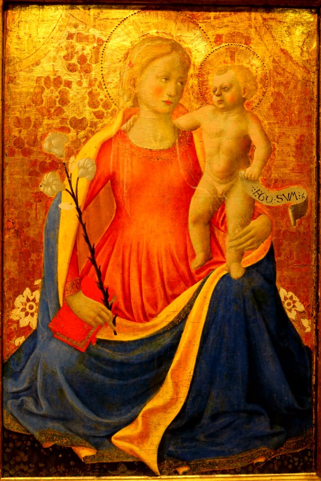 The Madonna of Humility, by Zanobi Strozzi, 1446-1448, tempera on poplar wood panel - University of Arizona Museum of Art - University of Arizona - Tucson, AZ - DSC08168