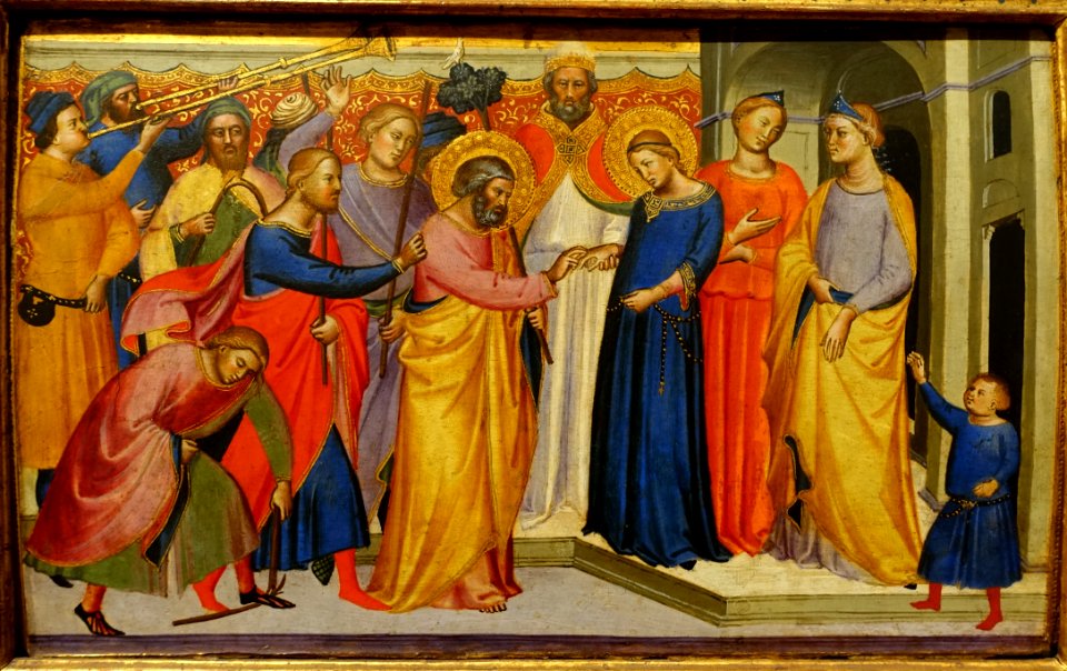 The Marriage of the Virgin, by the Master of the Orcagnesque Misericordia, Italian, 1370-1375, tempera on panel - Fogg Museum - Harvard University - DSC01902