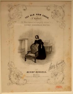 The Old Arm Chair, A Ballad by Henry Russell, with artwork by Fitz Henry Lane, 1840, lithograph on paper - Cape Ann Museum - Gloucester, MA - DSC01145
