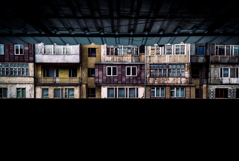 City balcony street photo