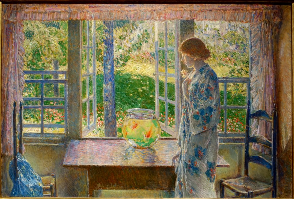 The Goldfish Window by Childe Hassam, 1916, oil on canvas - Currier Museum of Art - Manchester, NH - DSC07895