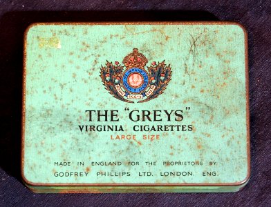 The Greys verginia cigarettes tin, Godfrey Phillips ltd, Londen pic2