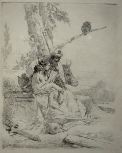 The Family of Oriental Peasants, Scherzi series, Giovanni Battista Tiepolo, etching - National Museum of Western Art, Tokyo - DSC08370
