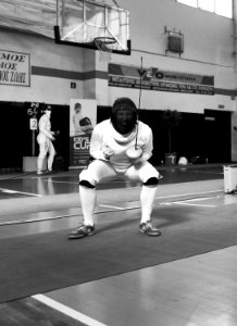 The fencing champion Irini Mavrikiou at the 2nd Leonidas Pirgos Fencing Tournament