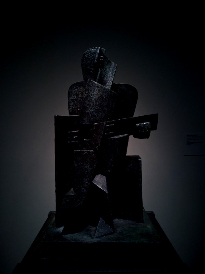 The Guitar Player by Jacques Lipchitz, Lithuania, 1918. Bronze