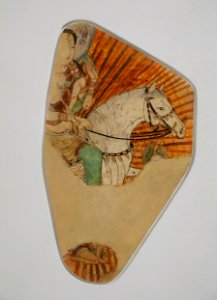 The Great Departure, Khocho, Ruin beta, probably 8th-9th century AD, wall painting - Ethnological Museum, Berlin - DSC01736