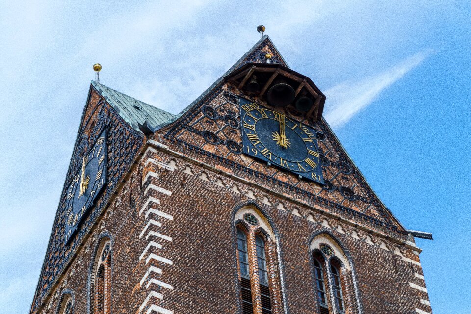 Steeple clock brick photo