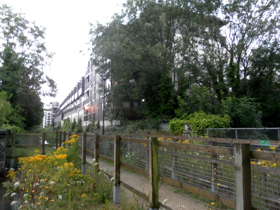 The Greenway behind Block G (Gladstone Place), New England Quarter, Brighton
