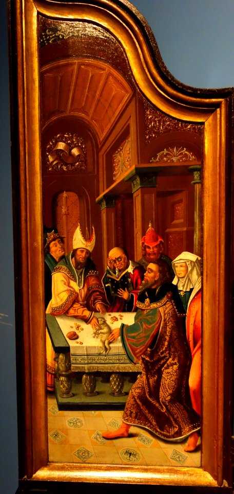 The Holy Family, artist unknown, Antwerp, c. 1520-1530, view 2 - Museum M - Leuven, Belgium - DSC05183