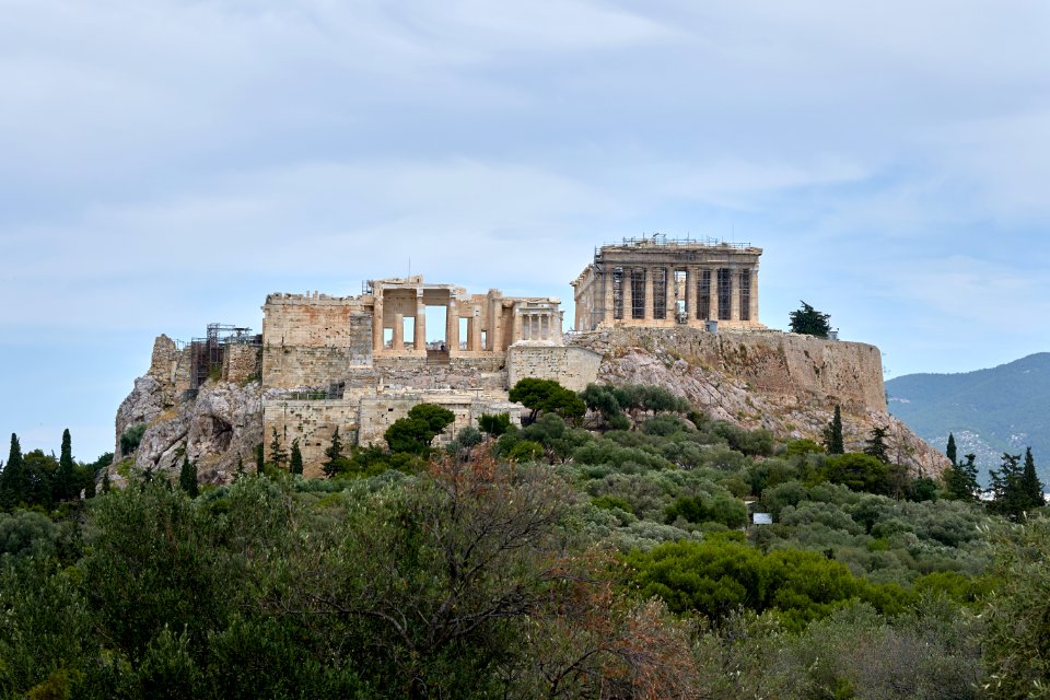 The Acropolis of Athens from the Pnyx on June 15, 2020