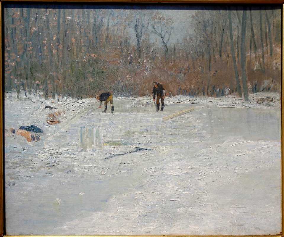 The Ice Cutters by Julian Alden Weir, 1895, oil on canvas - Portland Art Museum - Portland, Oregon - DSC08697