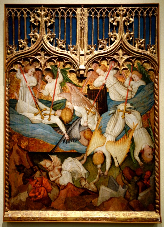 The Fall of the Angels by Nicolas Frances, Spain, c. 1440, tempera on panel - Cincinnati Art Museum - DSC04443