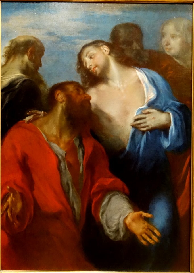 The Incredulity of Saint Thomas, by Giuseppe Bazzani, 1730-1735, oil on canvas - University of Arizona Museum of Art - University of Arizona - Tucson, AZ - DSC08236