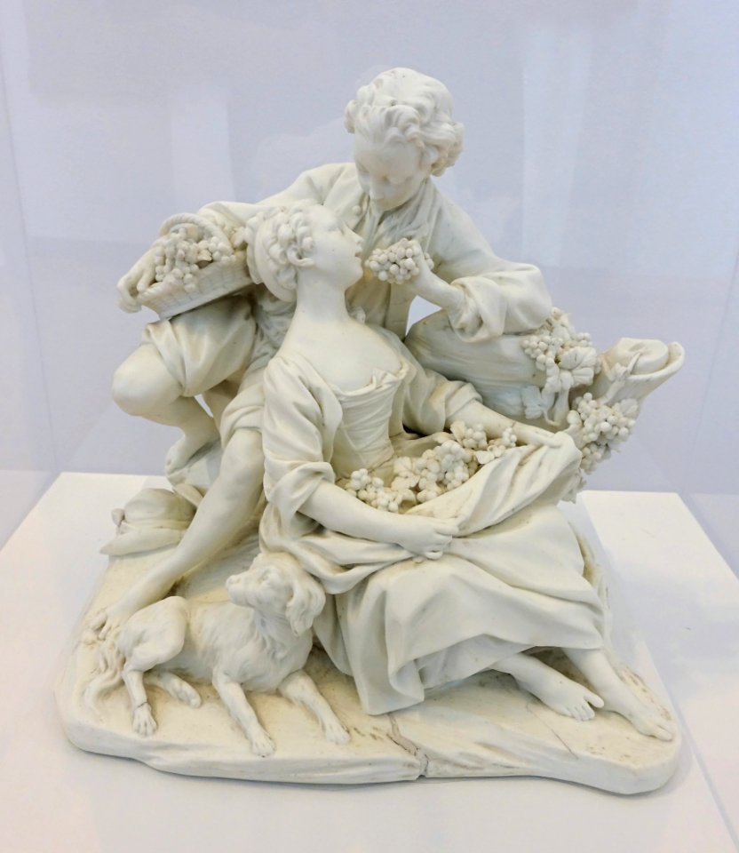 The Grape Eaters, after Francois Boucher, Vincennes-Sevres Porcelain Factory, 1752, soft paste biscuit porcelain - Krannert Art Museum, UIUC - DSC06260