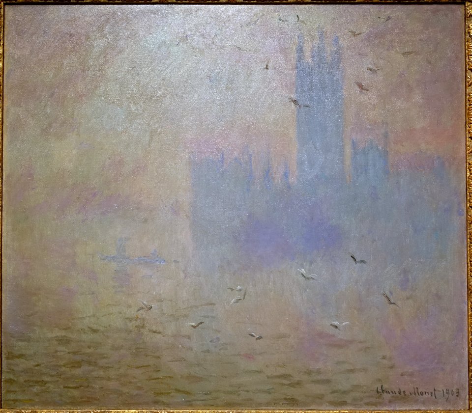The Houses of Parliament, Seagulls, by Claude Monet, French, 1903, oil on canvas - Princeton University Art Museum - DSC07012