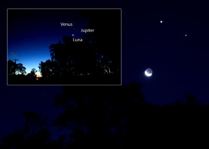 The Great Conjunction of Venus Jupiter and the Smileymoon photo