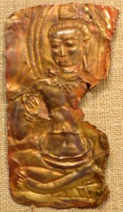 Thai seated bodhisattva, 8th century, gold sheet, Metropolitan Museum of Art