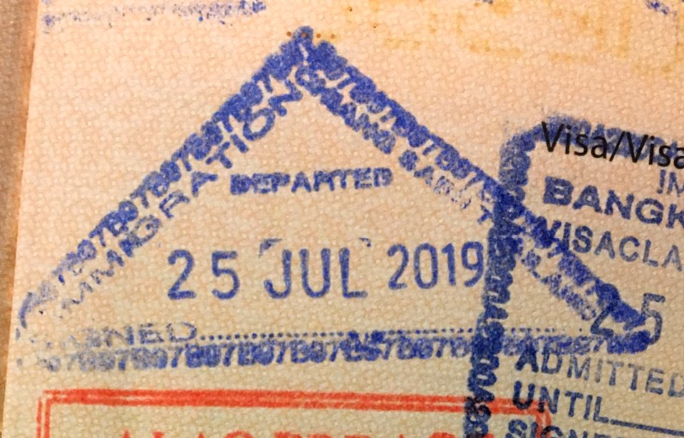 Thailand passport exit stamp Chiang Saen 1