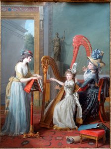 The Harp Lesson, a portrait of Louise Marie Adelaide Eugenie de Bourbon d'Orleans, daughter of the Duc d'Orleans, by Jean Antoine Theodore Giroust, 1791, oil on canvas - Dallas Museum of Art - DSC05249