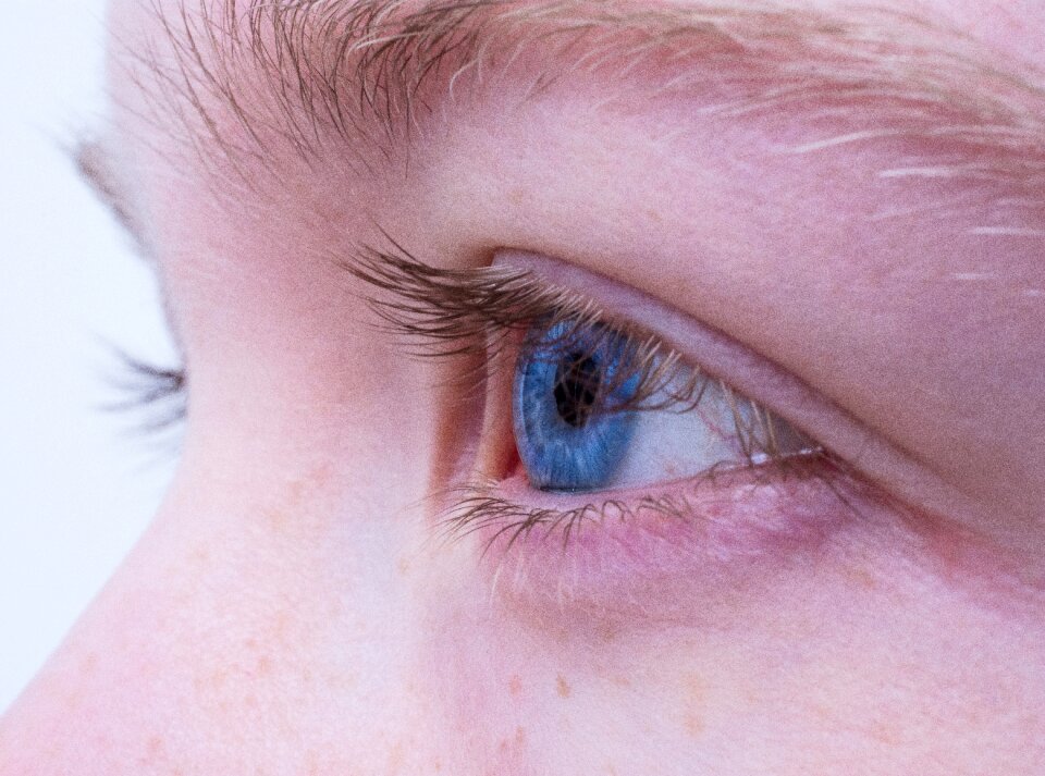 Blue eye portrait close up