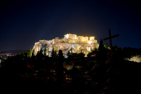 The Acropolis of Athens from the Areopagus on June 29, 2020 photo