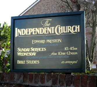 The Independent Church, Albany Road, St Leonards-on-Sea (April 2010) (Signboard)