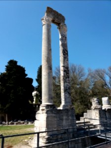 Théâtre gallo-romain d'Arles - Colonnes depuis la scène
