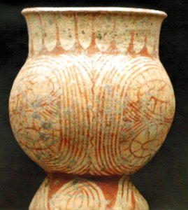 Thai pedestaled vessel, late Ban Chiang, 300 BCE - 20 CE, painted earthrnware photo