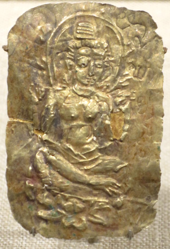Thai votive plaque with seated bodhisattva, 7th century, Metropolitan Museum of Art