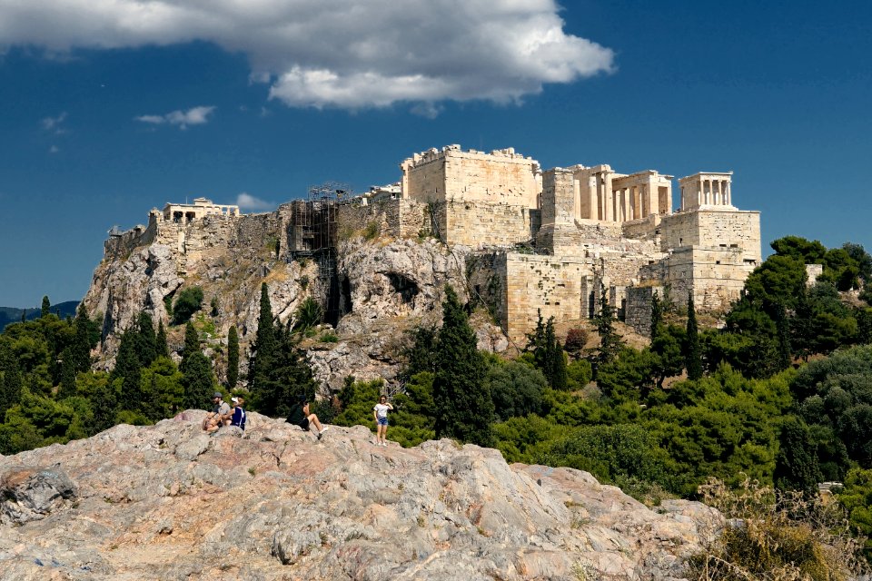 The Acropolis of Athens from the Areopagus on June 21, 2020