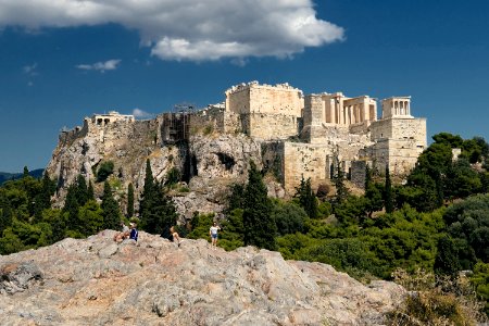 The Acropolis of Athens from the Areopagus on June 21, 2020 photo