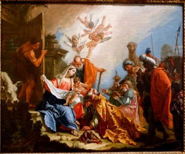 The Adoration of the Magi, by Francesco Fontebasso, 1740s, oil on canvas - Blanton Museum of Art - Austin, Texas - DSC08082