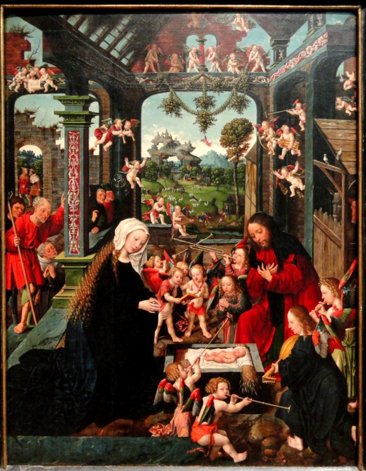 The Adoration of the Christ Child, c. 1515, by Jacob Cornelisz van Oostsanen and workshop - Art Institute of Chicago - DSC09640