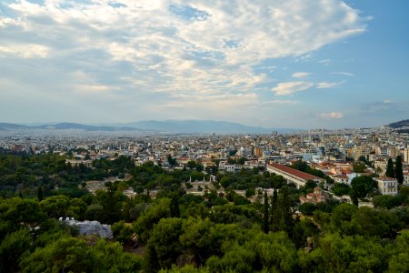 The Ancient Agora of Athens from the Areopagus on July 5, 2020