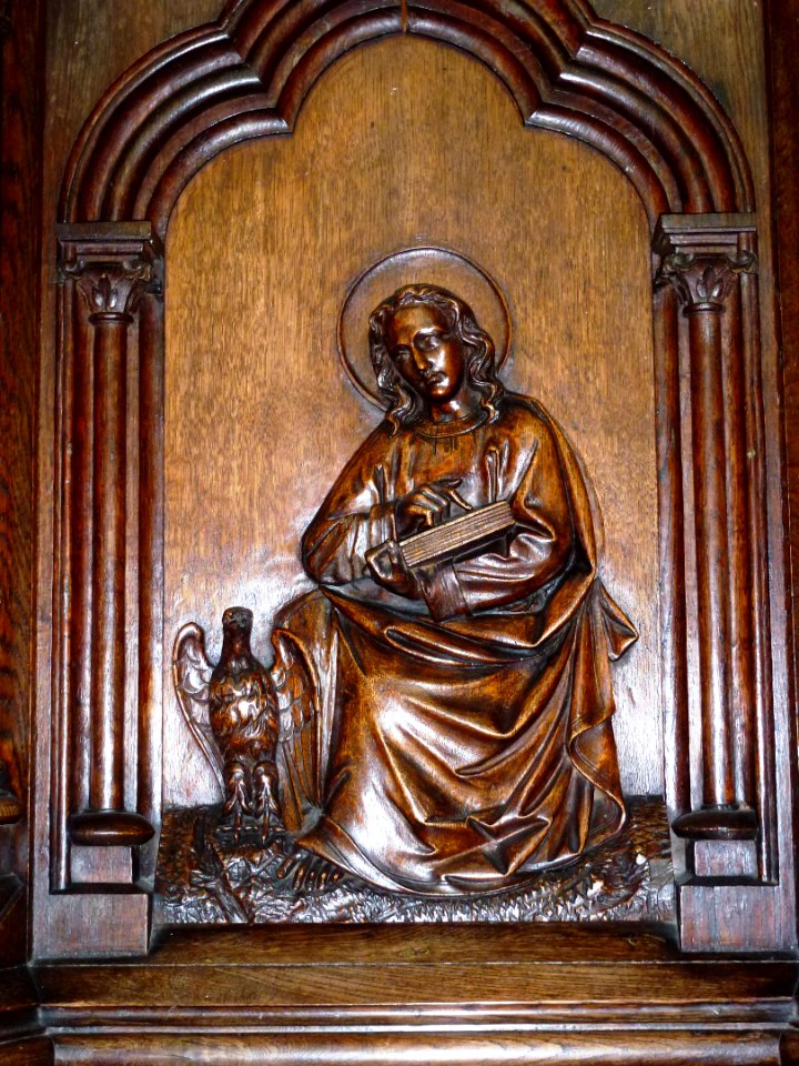 Thérouanne (Pas-de-Calais, Fr) église Saint-Martin, chaire, les 4 évangélistes 04